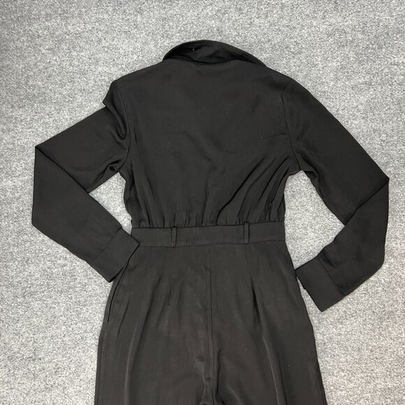 Superdown Jazmin Zip Up Jumpsuit Womens S Small Black Belted Waist Elastic Leg - Picture 11 of 14